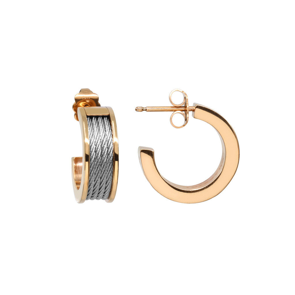 CHARRIOL ต่างหู Earrings - Steel PVD Rose - Forever - Steel Cable 03-02-1139-0