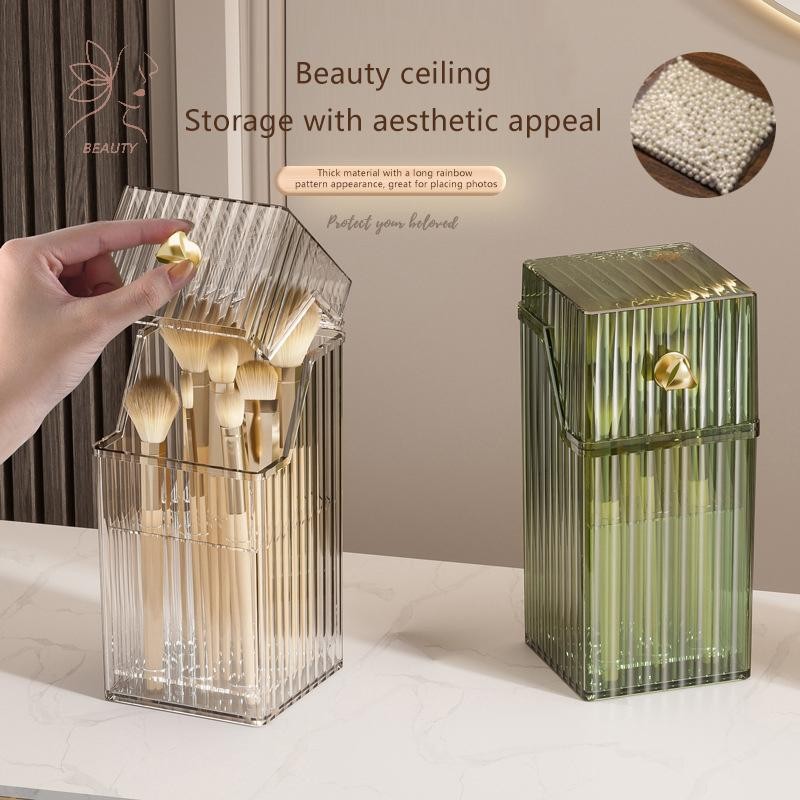 [maybeauty] ที่วางแปรงแต่งหน้า Organizer ที่เก็บเครื่องสําอางพร้อมฝาปิด Desktop Makeup Organizer Lip Eyebrow Pencil Holder {TH}