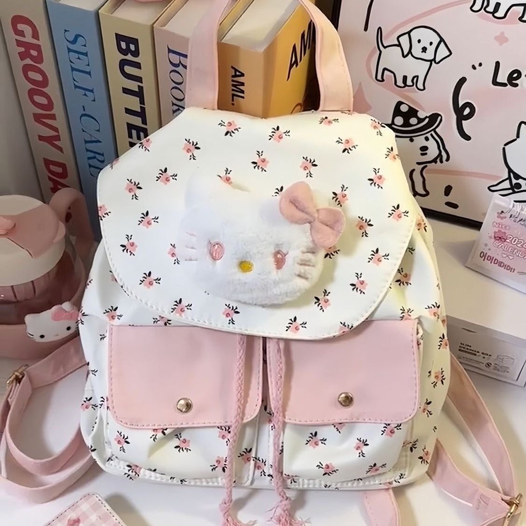 พร้อมส่ง ❥ กระเป๋าเป้สุดน่ารัก ลายแมว KT แฟชั่นผู้หญิง