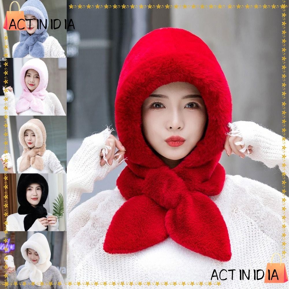 Actiinidia หมวกนิ้วเท้า, หมวกชาวประมงป้องกันหูกันลม, ตุ๊กตาหนานุ่มอุ่น 3-in-1 คอหูอุ่นฤดูร้อน