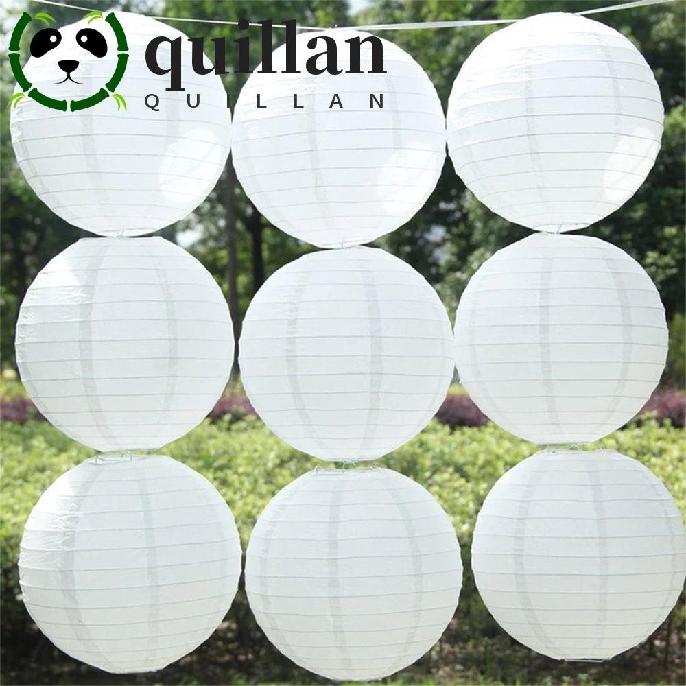 Quillan โคมไฟกระดาษ ทรงกลม ขนาด 10 15 20 25 30 35 40 ซม. สีขาว สําหรับแขวนตกแต่งงานแต่งงาน DIY