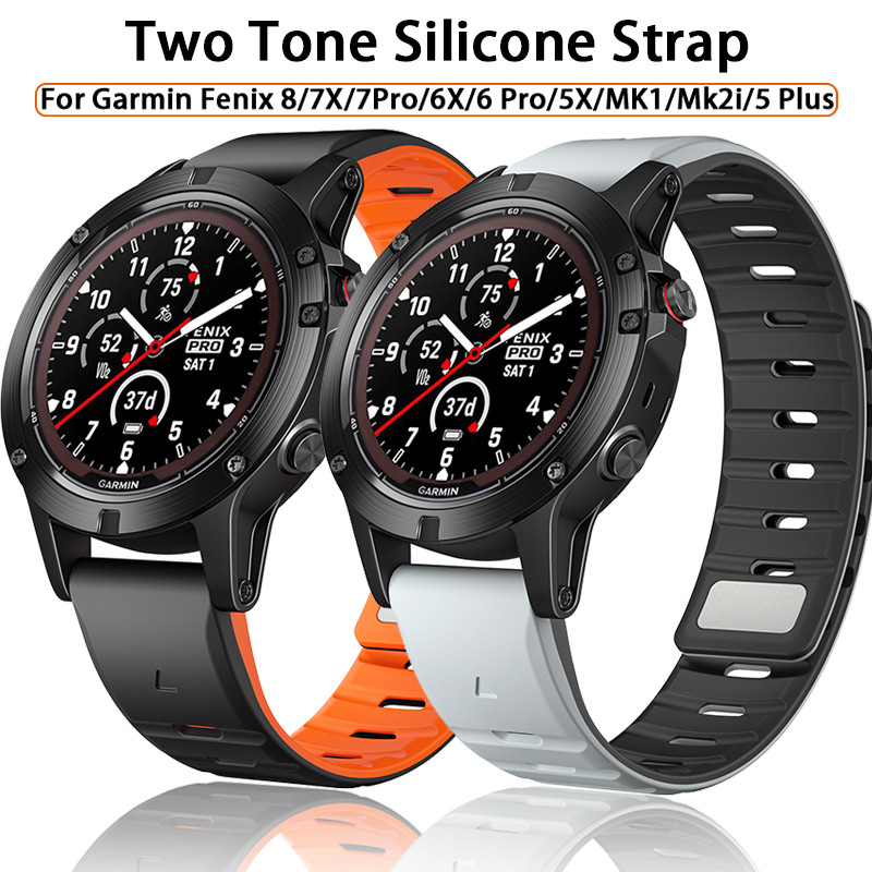 22 มม.26 มม.Quickfit Magnetic Watchband สําหรับ Garmin Fenix 8 7X 6X 5X Plus 3HR EPIX ทูโทนซิลิโคนสําหรับ Fenix 6 7 5 955 EPIX นาฬิกา