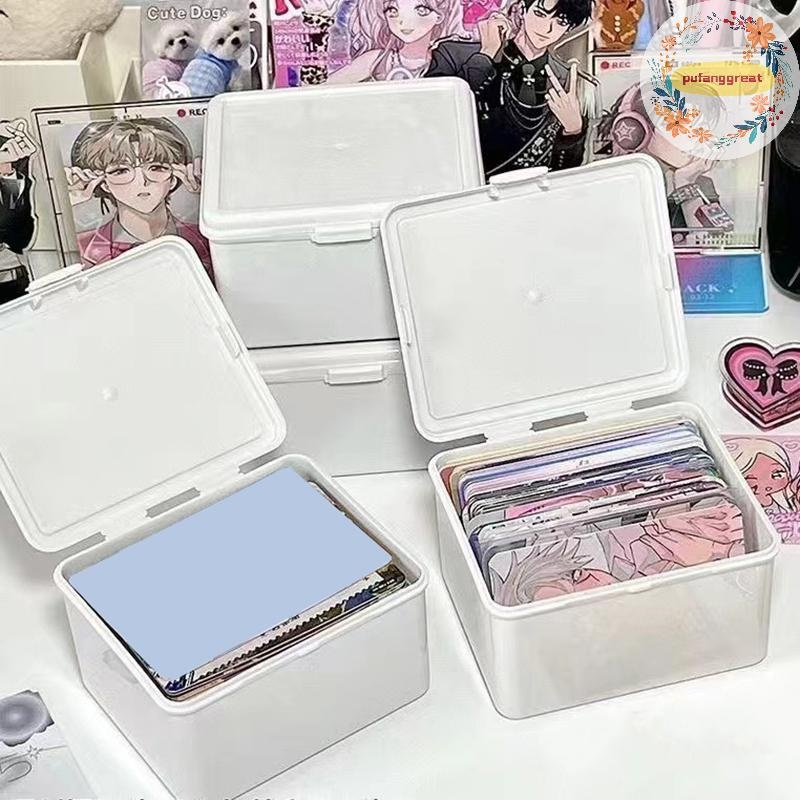 Pufanggreat เกาหลีกล่องเก็บโปร่งใสการ์ด Photocard กล่องเก็บ Photo Card Organizer การจําแนกกล่องพลิก TH