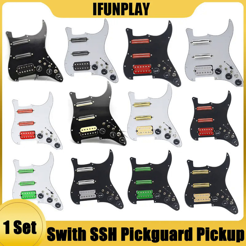 SSH Guitar Pickguard Wiring Loaded Prewired + Silence Switch ST Electric Guitar Double Coil Pickup M