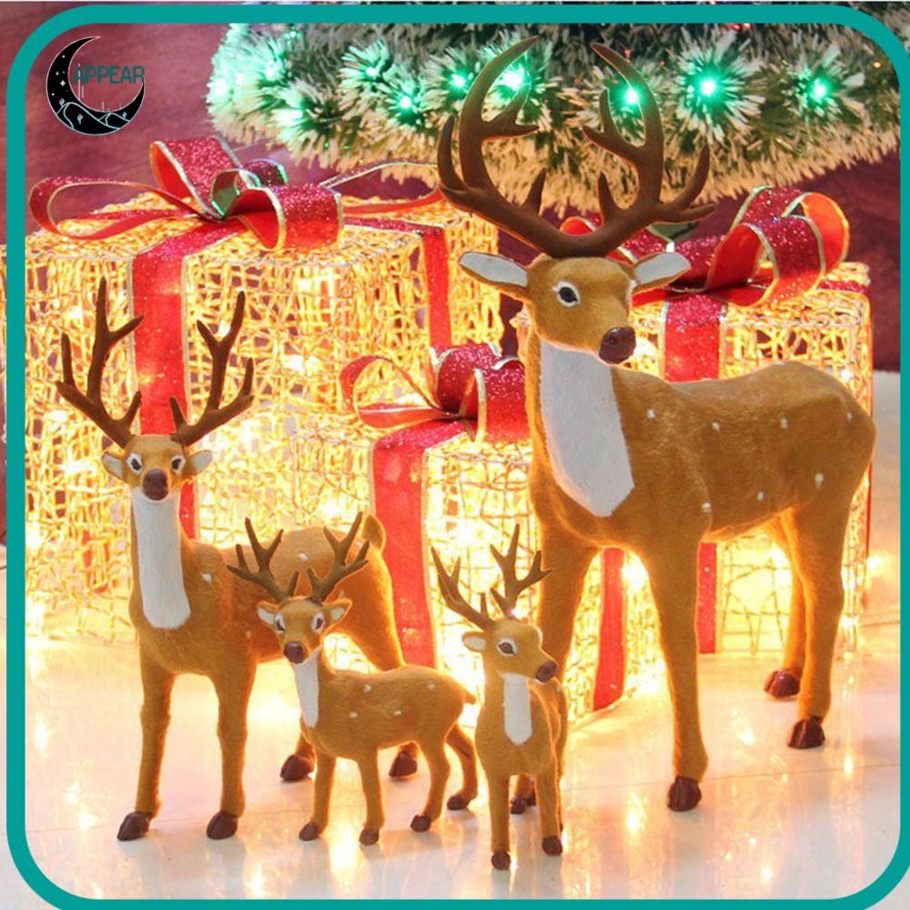 Appear ตุ๊กตากวางคริสต์มาสของเล่นจําลอง Xmas Home เครื่องประดับ