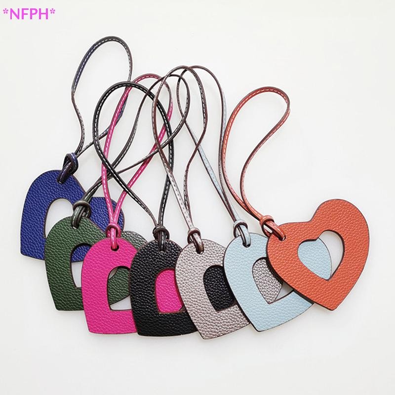 Nfph>hollow OutรูปหัวใจหนังSelsพวงกุญแจCh sels selsสําหรับเครื่องประดับทําKey Chain DIY Craftอุปกรณ์เสริมใหม่