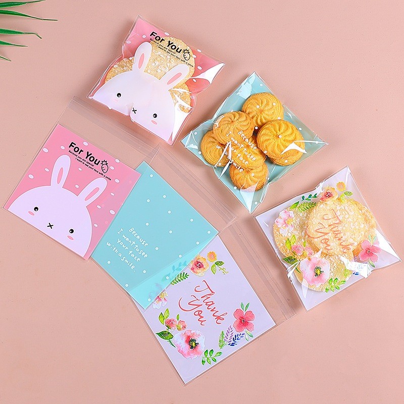 100ใบ ถุงฝากาว12x12 และ 14x14 เลือกลายได้จ้า ถุงขนม ถุงคุ๊กกี้ ถุงใส่บราวนี่ลายน่ารัก