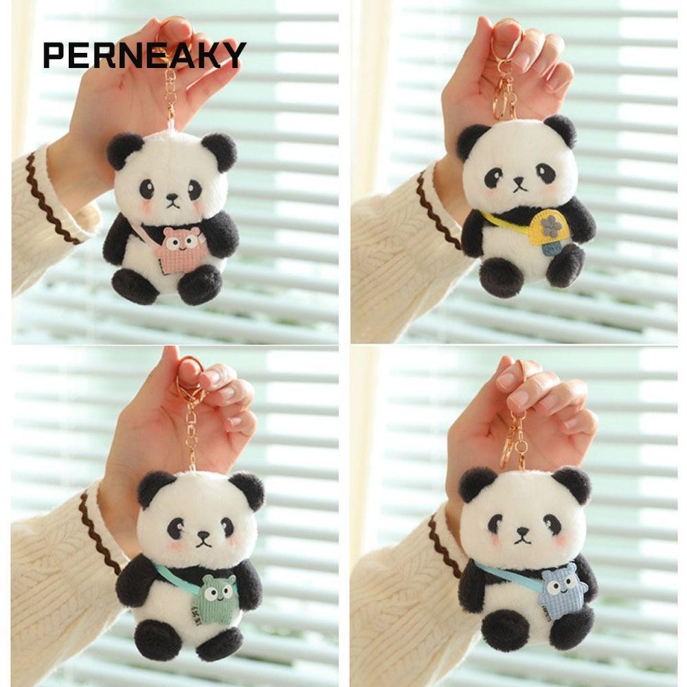 Perneaky จี้แพนด้าตุ๊กตา, อุปกรณ์กระเป๋าแขวนตุ๊กตาน่ารัก, อุปกรณ์เสริมกุญแจรถการ์ตูนตุ๊กตาแพนด้าของขวัญแขวนเครื่องประดับจี้กระเป๋า
