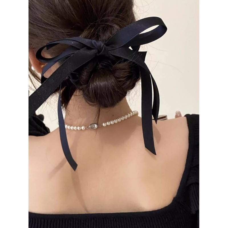 สีดํากุทัณฑ์ผมแหวนผมหางม้าหัวเชือก ยางรัดผม แฟชั่นผูกผม