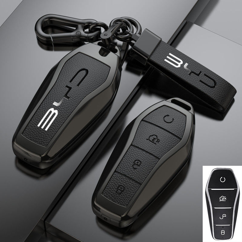 สังกะสีอัลลอยด์ Remote Key Case ฝาครอบ Fob สําหรับ byd dolphin BYD sealion 6 sealion7 byd m6 เพลงที่สอง Pro Dm QIn PLUS หยวนรุ่น Atto 3 ใหม่ อุปกรณ์เสริม byd dolphin  พวงกุญแจ