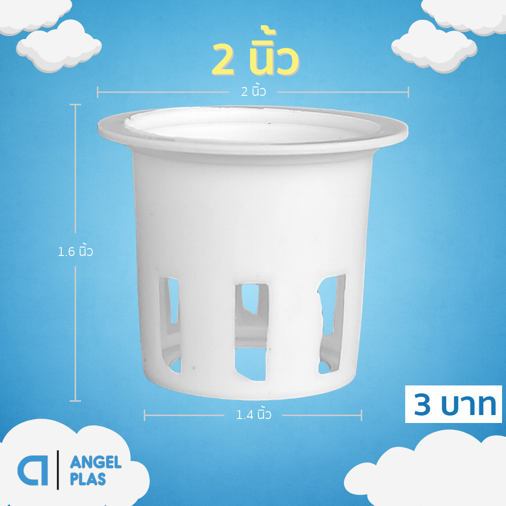 กระถาง กระถางไฮโดร ไฮโดรโปนิกส์ เบอร์ 2 นิ้ว Bundle 100 ใบ ชิ้น อัน