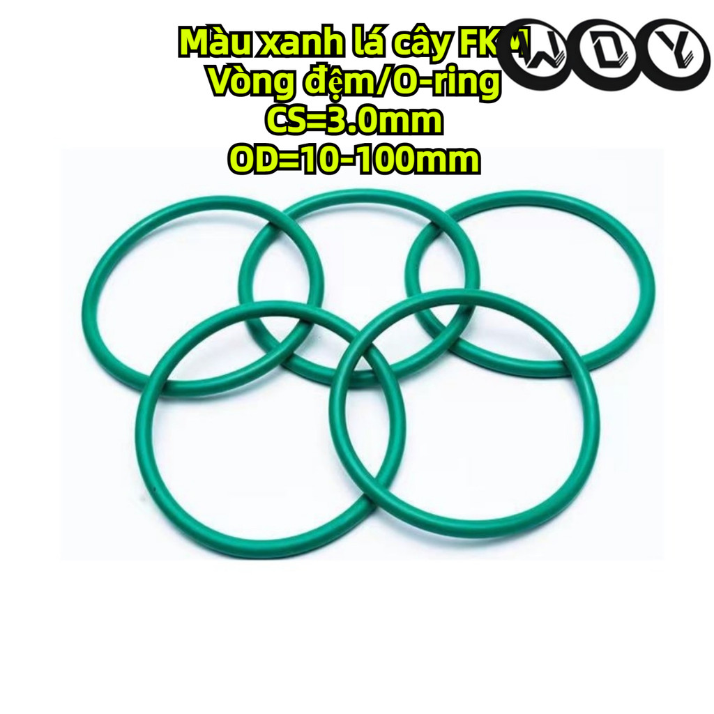 Cs3.0mm * OD9-100mm O-Ring สีเขียว O-Ring FKM แหวนปิดผนึก