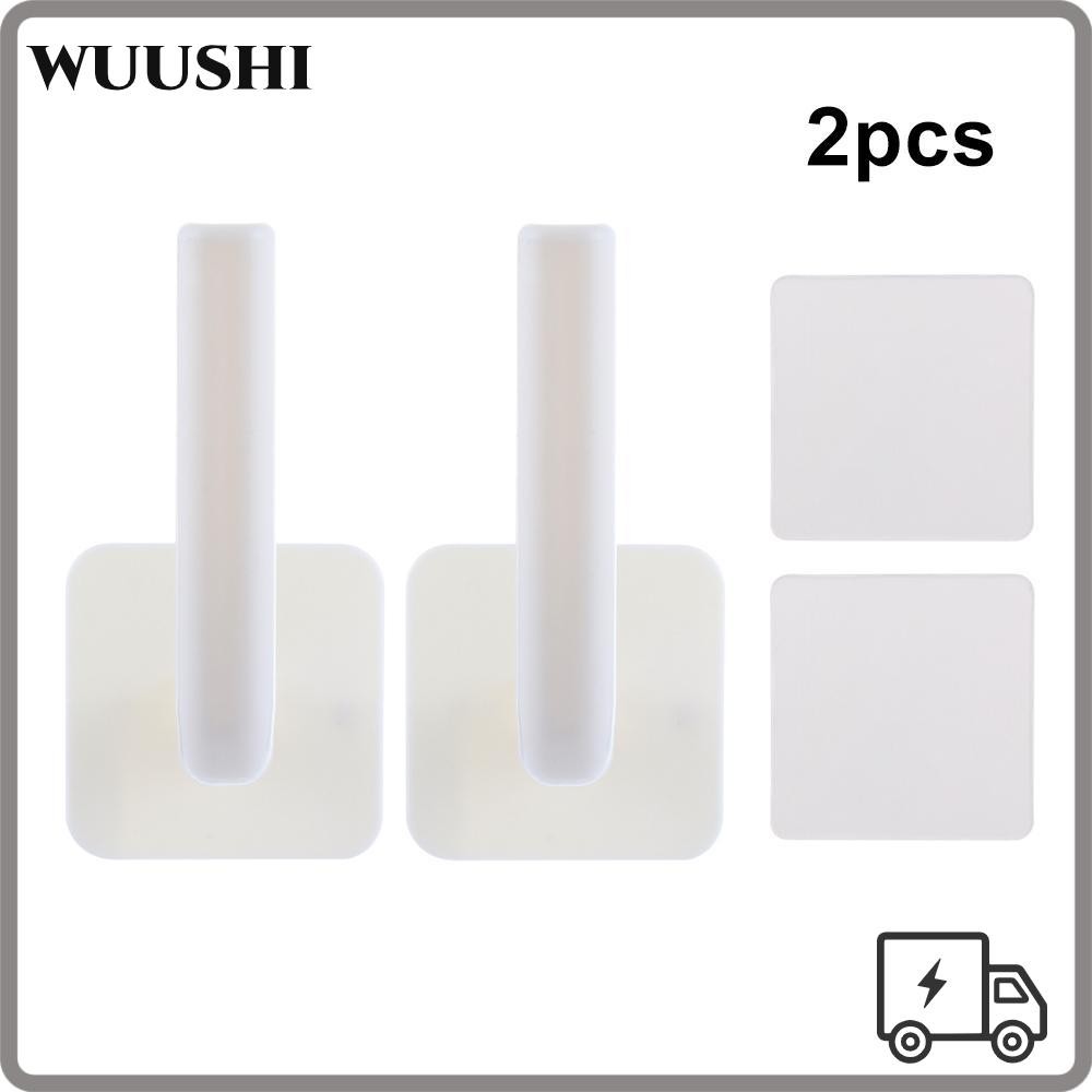 Wushi 1/2 ชิ้นผู้ถือฝาหม้อ Self-กาวหลุมฟรีอุปกรณ์ครัวชั้นเก็บ