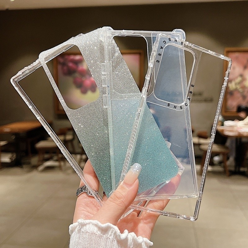 สำหรับ Samsung S24 S23 ultra PLUS S24 Fe 3 in 1 Bling gradient Glitter เคสโทรศัพท์สำหรับ Samsung S22 ultra PLUS S25 S21 S20 FE A16กันกระแทกฝาหลังแบบแข็ง ราคา ถูกที่สุด ดีลบีเคเค แกลเลอรีภาพที่ 4
