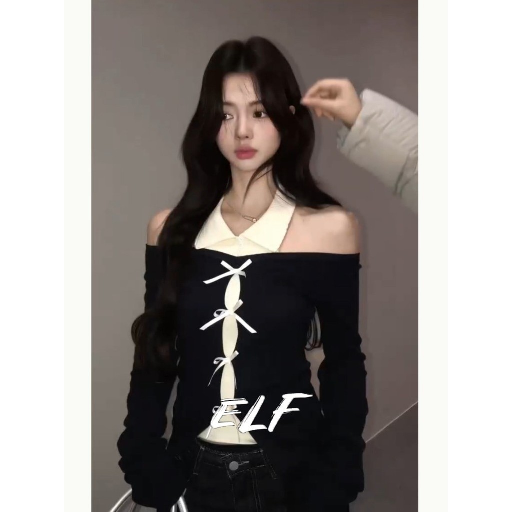 เสื้อชั้นฐานถักถักถักโบว์เย็บปะติดปะต่อกันสําหรับผู้หญิง