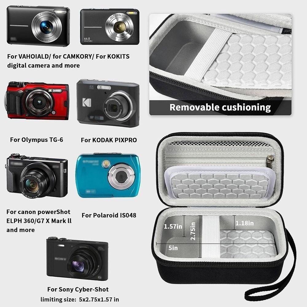 Lidyedat165 Camera Storage Holder, Compact Universal Camera, กันกระแทกกันน้ําสําหรับ Kodak Pixpro/ PowerShot ELPH 180/190 / DSCW800 / DSCW830