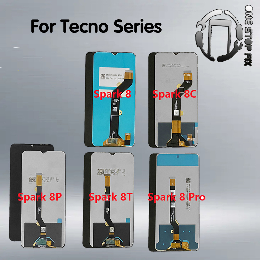 สําหรับ Tecno Spark 8 KG6 จอแสดงผล LCD Touch Screen Digitizer Tecno Spark 8C KG5k LCD สําหรับ Tecno 
