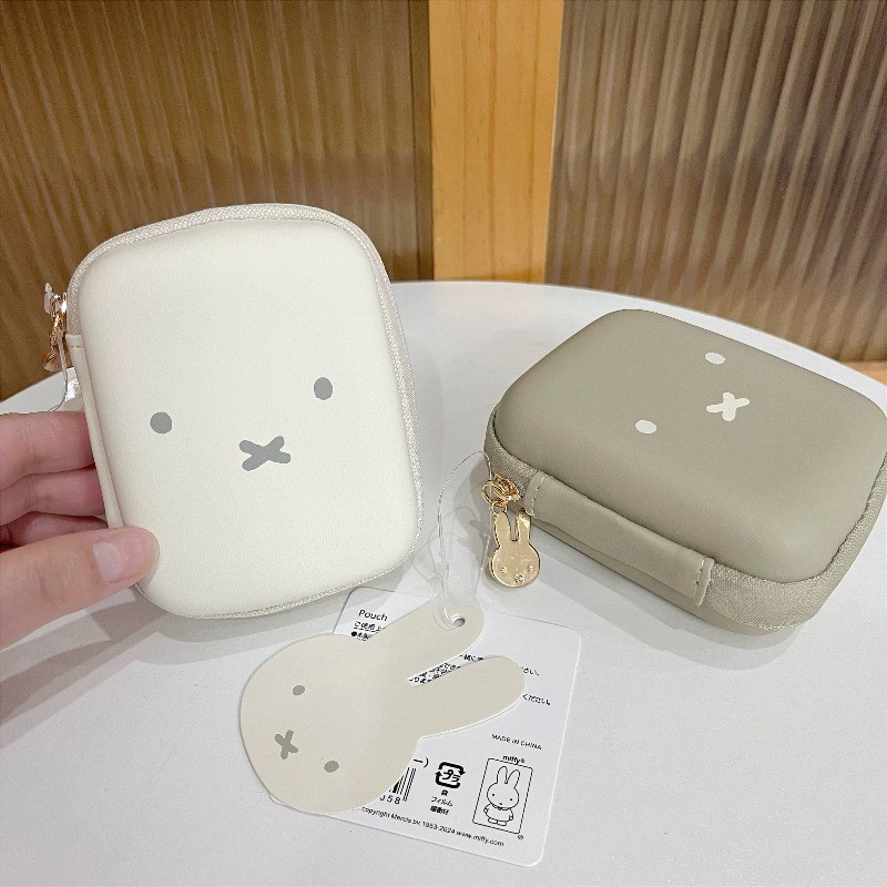 Miffy Miffy กระเป๋าเก็บของการ์ตูนน่ารักลิปสติกกระเป๋าเครื่องสําอางเคสแข็งป้องกันเครื่องประดับแบบพกพา