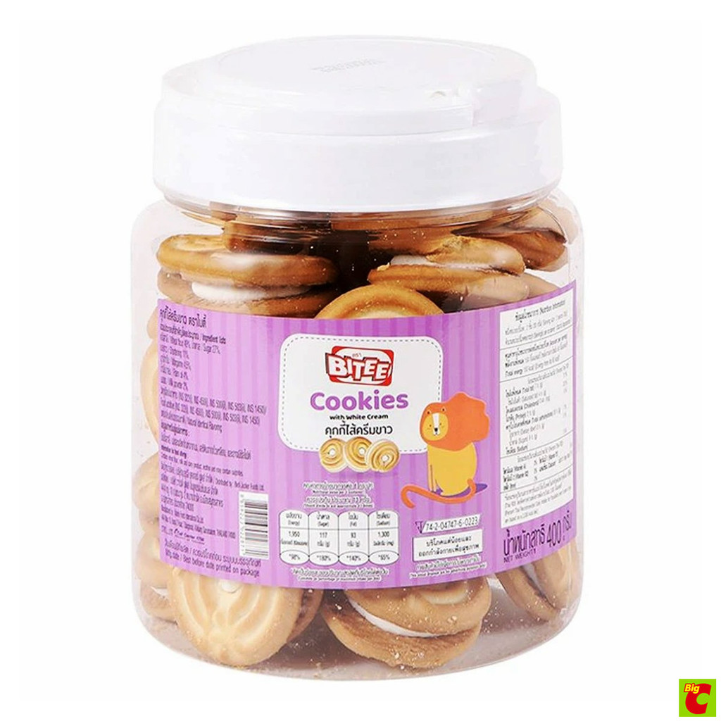 ไบตี้ ขนมคุกกี้ ไส้ครีมขาว ขนาด 400 กรัม