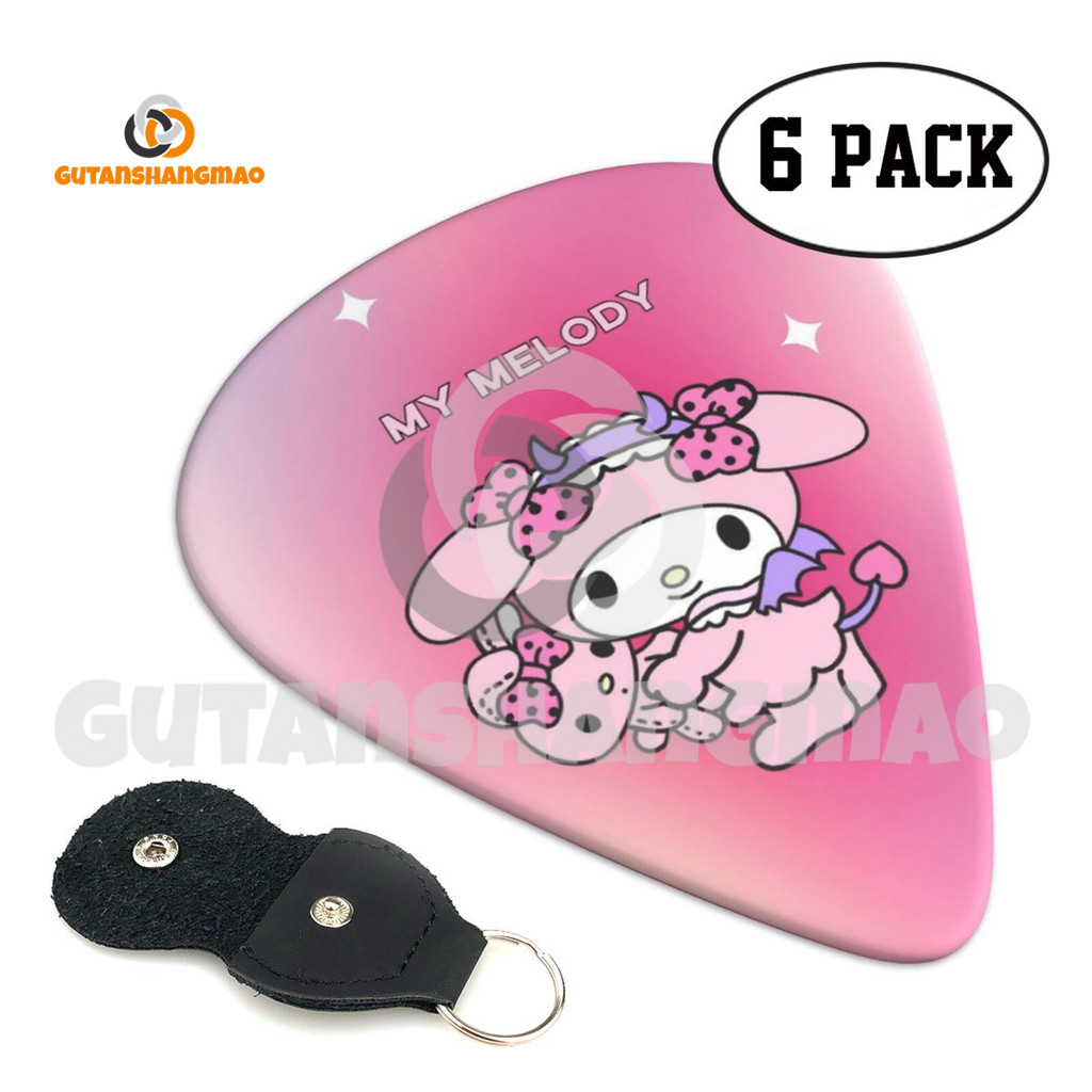 My Melody 6PCS Guitar pick 3 ปิ๊กกีตาร์ความหนาที่แตกต่างกันเหมาะสําหรับกีตาร์, อูคูเลเล่, ฯลฯ