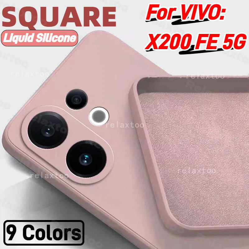 X200FE 5G Square Liquid สําหรับ VIVO X200 VIVOX200 FE Pro Mini Ultra X200FE X200Ultra VivoX200FE 5G แฟชั่นซิลิโคนอ่อนนุ่มคู่เคสโทรศัพท์กันกระแทกกล้องปกป้องปกหลัง