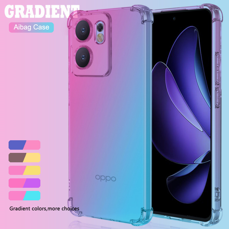 สําหรับ OPPO Reno 14F 14 Pro Clear Gradient ถุงลมนิรภัยปกหลังสําหรับ OPPO Reno 13F 13FS 5G 13 Pro โปร่งใส Soft TPU กันกระแทก