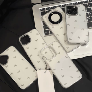 เคสมือถือ For iPhone 11 15 16 14 13 12 Pro Max X XS XR 13 12 Pro 15 16 Plus Case ดอกไม้สีรุ้ง ครีม IMD แบบนิ่ม TPU เคส