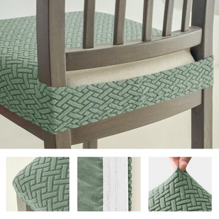 ผ้าหุ้มเก้าอี้รับประทานอาหาร ผ้ารองนั่งเก้าอี้รูปตัว T Jacquard ยาว/กว้าง 40-53CM สูง 7-10CM
