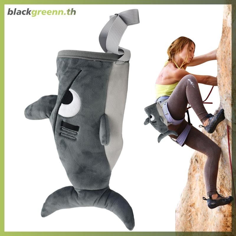BGREE Shark Chalk Bag สําหรับปีนผาสัตว์ Bouldering Chalk Bag Rock Climbers Gym Sports Chalk Pouch.