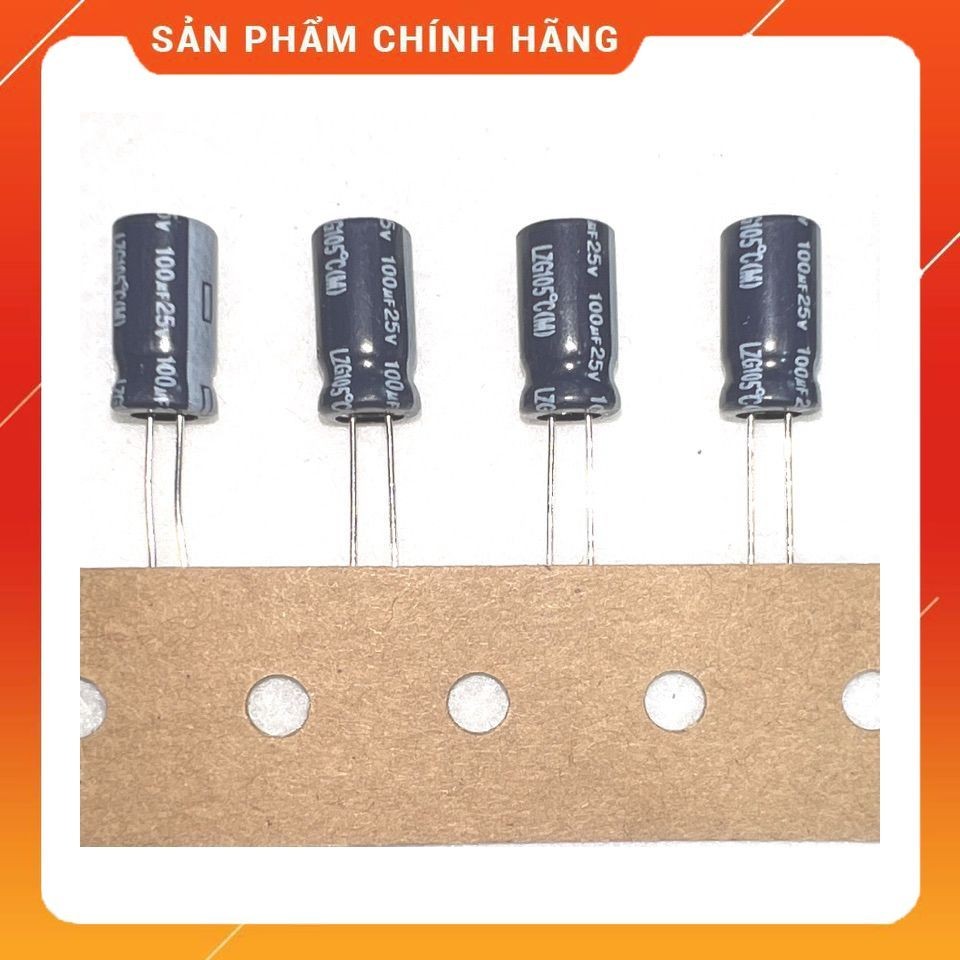 [ 20 ชิ้น ] CAPACITOR 25V 100UF, 25V100UF, 100UF 25V Ltec 6.5x11mm