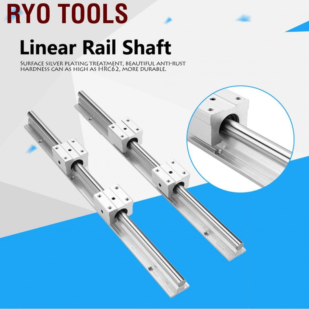 Ryo Tools-Th 2PCS SBR12 400 มม. 12 มม. 12 มม. เพลาสไลด์เชิงเส้นเพลา 4PCS SBR12UU บล็อกแบริ่ง Gooequi