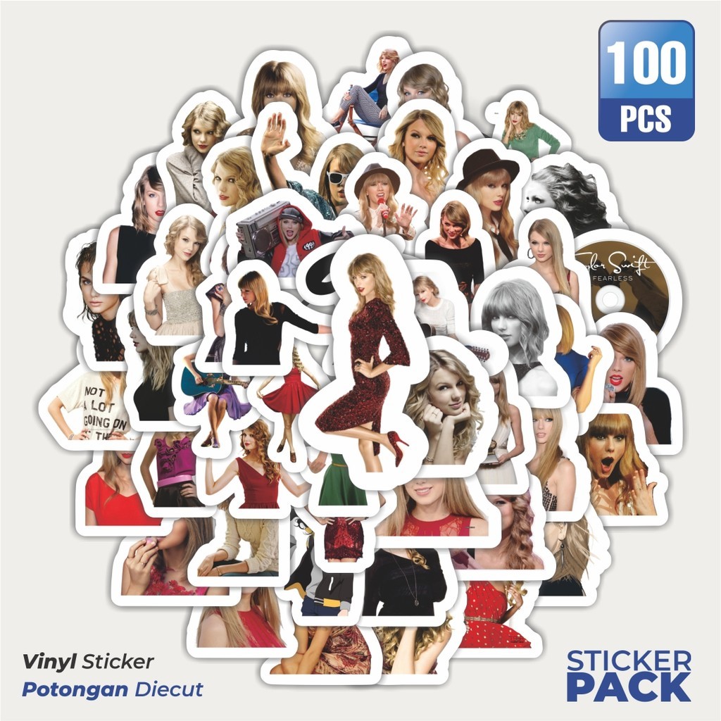 สติ๊กเกอร์ Taylor Swift 100 ชิ้น สติ๊กเกอร์ความงามกันน้ํา - สําหรับแล็ปท็อป รถจักรยานยนต์ และหมวกกัน