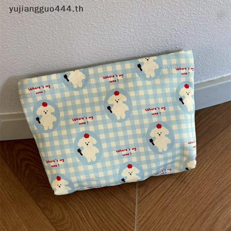 # yuyu # กระเป๋าเครื่องสําอางลายการ์ตูนลูกสุนัขแบบพกพาผ้าใบเดินทางกระเป๋าเก็บของจิปาถะกระเป๋าใส่อุปก