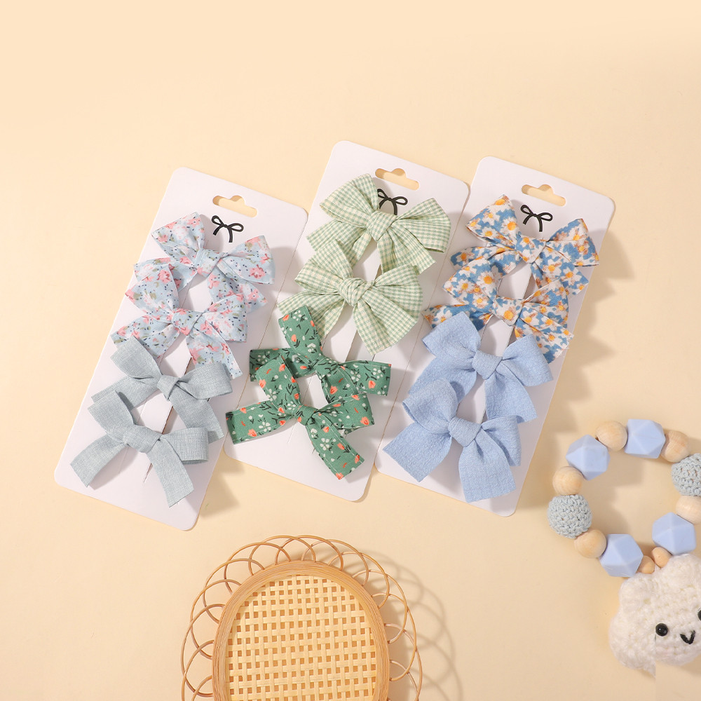 4 ชิ้น/เซ็ต Ins Bowknot กิ๊บติดผมสําหรับสาวหวานดอกไม้สดสีดําสีขาว Checkered Hairgripes ลูกไม้ลายเส้นด้าย Barrette - รูปที่ 5