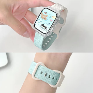 สายซิลิโคนสลักลายดอกทานตะวันพร้อมเคสสำหรับ Xiaomi Redmi Watch 5 Active สายนาฬิกาสมาร์ทวอทช์แบบเปลี่ยนได้สำหรับ Redmi Watch 5 Lite