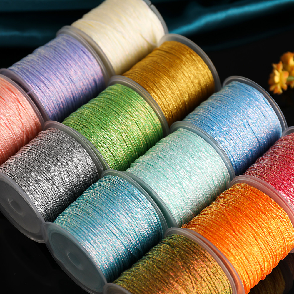 ด้ายถักคุณภาพสูงไม่ยืดหยุ่น 0.8mm 30M สีเปลี่ยน สำหรับ DIY สร้อยข้อมือ สร้อยคอ แฮนด์เมด