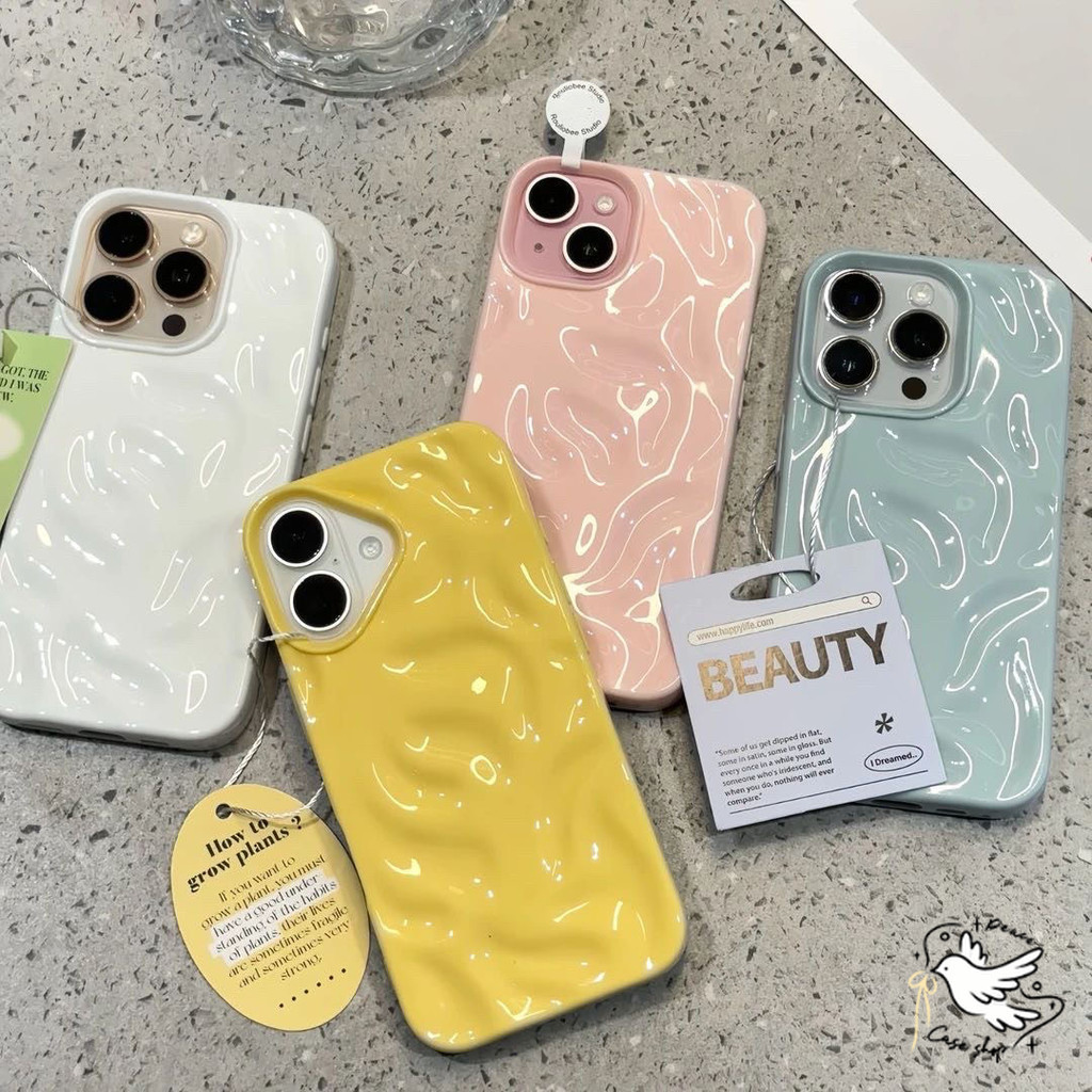 COD-ในไทย💥For iPhone 16 15 14 13 12 11 Pro Max X XS XR XS 7 8 6 Plus เคส เคสโทรศัพท์น่ารัก Candy Color Wave คู่หนังนุ่มป - ภาพย่อย 2