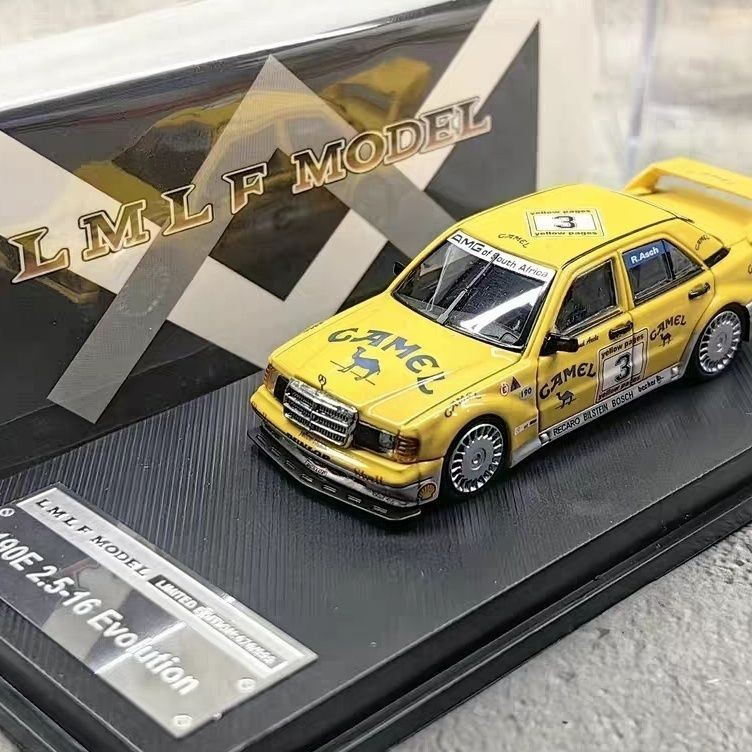 LMLF 1/64 Mercedes-Benz 190E EVO 2.5 โมเดลรถโลหะผสม Camel Cup Painting Alloy Model Out of Print Mode