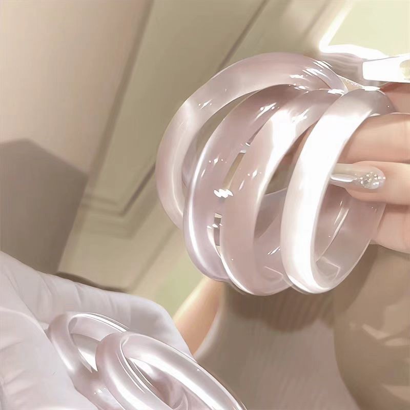 หยกธรรมชาติ cats eye chalcedony ทิวลิปหวาน สี schem ของขวัญ สร้อยข้อมือโชคดี