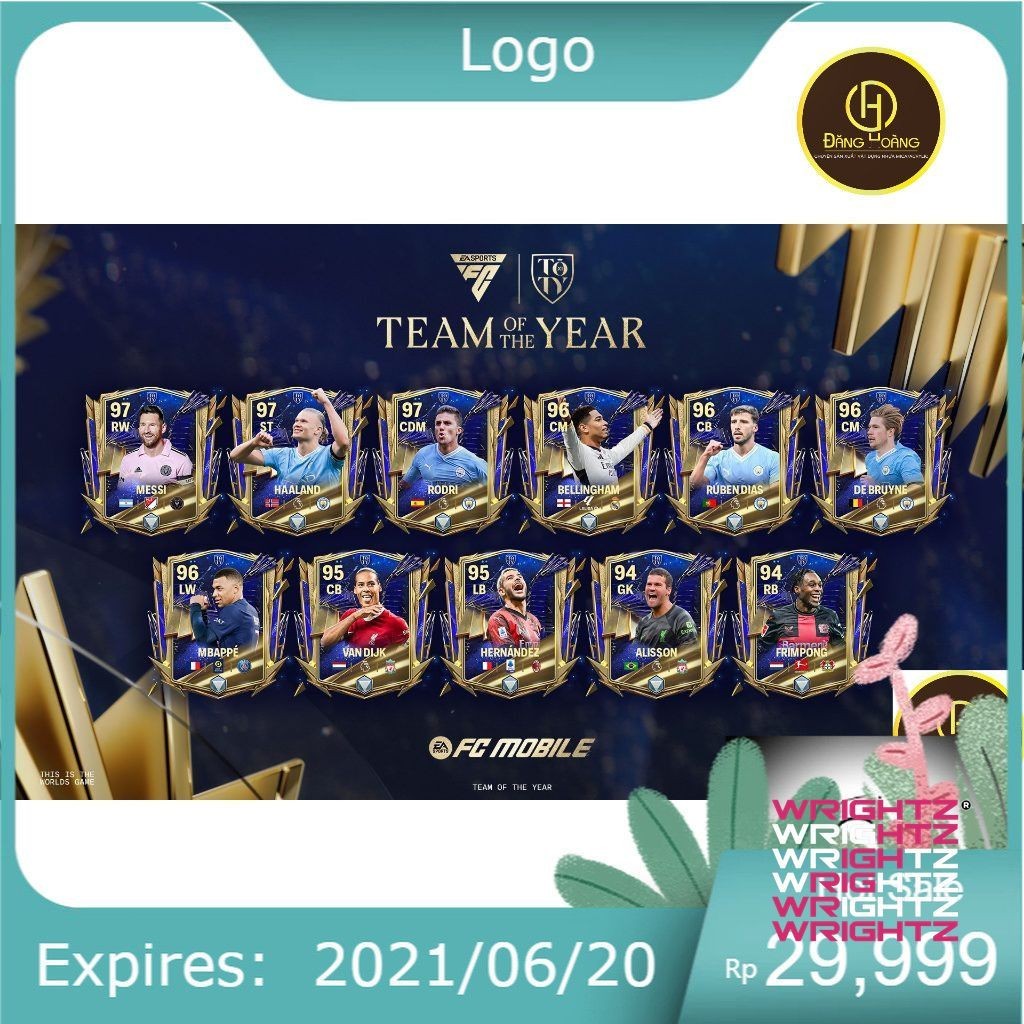 พวงกุญแจการ์ดเครื่องเล่นฤดูกาล 24TOTY - FC Mobile_DH_DH WrightZ