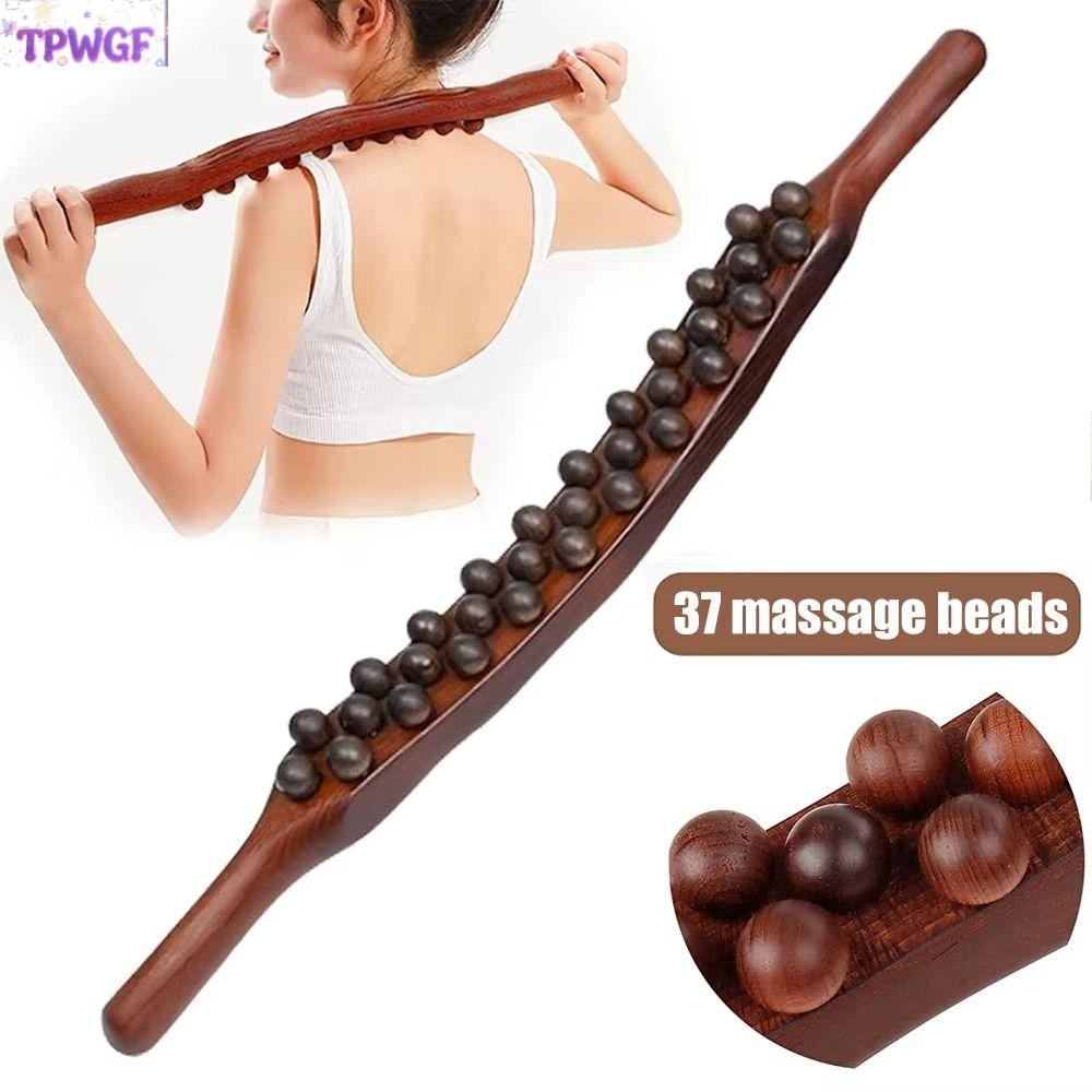 TPWGF กลับขูด Stick,ผ่อนคลายบําบัดมือถือร่างกายนวดติด,37 ลูกปัดเครื่องมือนวดสากล