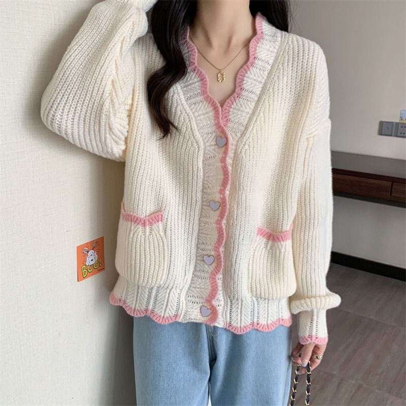 Veewink เสื้อสเวตเตอร์สไตล์หวาน สีชมพูนุ่มนวล แขนยาว ใส่สบาย ฮิตตลอดปี ใส่ได้ทุกโอกาส ราคา ถูกที่สุด ดีลบีเคเค แกลเลอรีภาพที่ 9