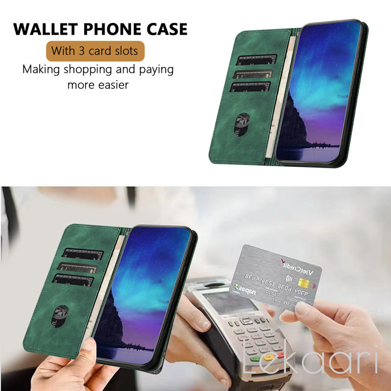Matte Magnetic Flip Case สําหรับ Realme 15T 15 14 14T 13 12 12X 11 11X 10 10S 10T Pro Plus 5G หนังลายกระเป๋าสตางค์ช่องใส่การ์ดฝาครอบโทรศัพท์ - รูปที่ 2