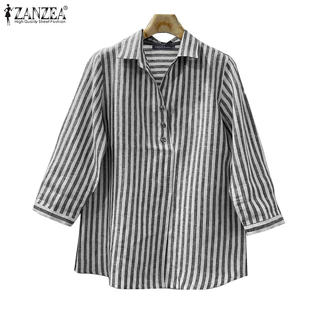 ZANZEA เสื้อเบลาส์แขนยาว 3/4 สำหรับผู้หญิง ในสไตล์เกาหลี
