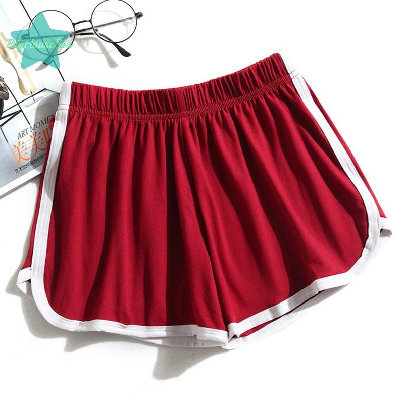 [BigHouseSea] กางเกงขาสั้นลําลองผู้หญิงฤดูร้อนบาง A-liine เอวสูงกีฬากางเกงหลวมกลางแจ้งใหม่