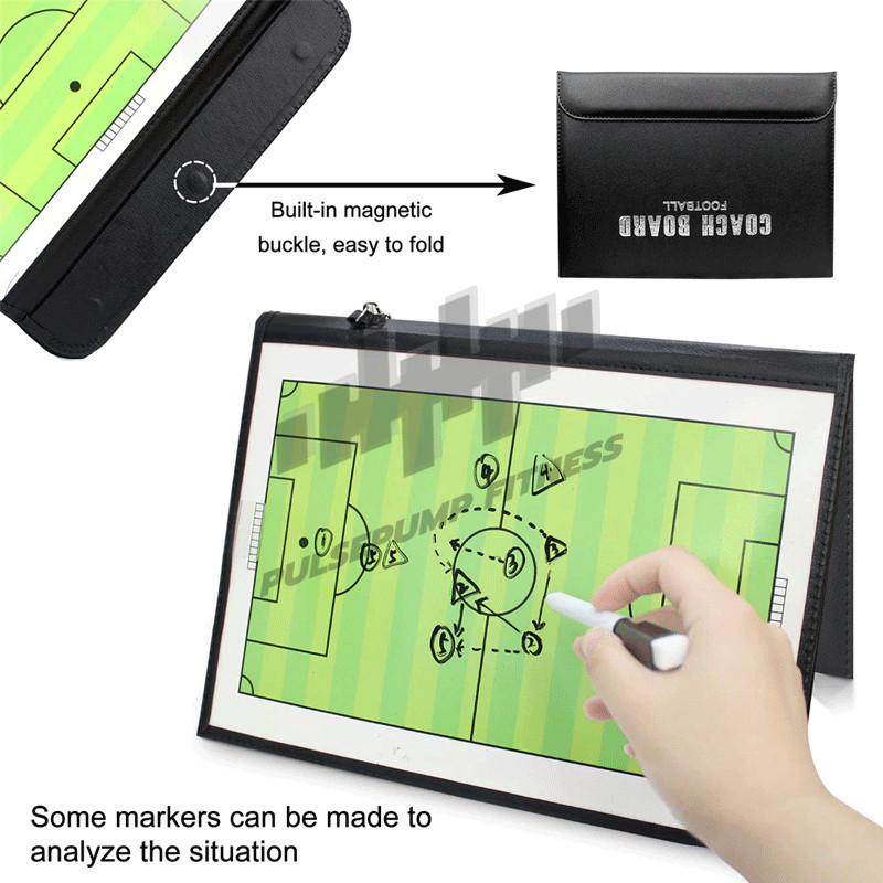 โค้ชกระดานวางแผน กระดานแม่เหล็กวางแผนฟุตบอล กระดานฟุตบอล พกพาได้ง่าย สามารถพับได้ Soccer Coach Match Training คลิปบอร์ด - รูปที่ 5