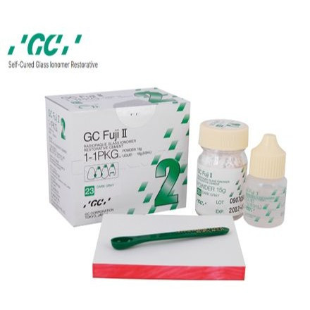 [หมดอายุใน 2028]GC FUJI 2 SET 15g Powder & 8ml Liquid [GC/JAPAN] Glass Ionomer Restorative Dental Un