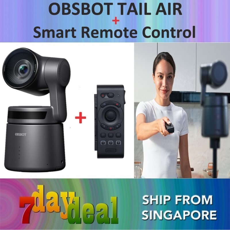 OBSBOT TAIL AIR AIPowered PTZ กล้องสตรีมมิ่งเว็บแคม 4K + รีโมทคอนโทรลอัจฉริยะ