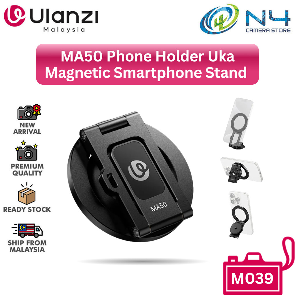 Ulanzi MA50 ที่วางโทรศัพท์ Uka ขาตั้งสมาร์ทโฟนแม่เหล็กหลายมุมพร้อม 1/4 "Universal Backpack Strap Mou