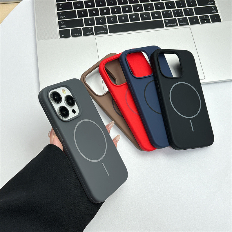 CZM ขายร้อนหรูหราซิลิโคนเหลวกันกระแทกเคสโทรศัพท์แม่เหล็กสําหรับiPhone 16E 11 12 13 14 15 16 Pro Max 